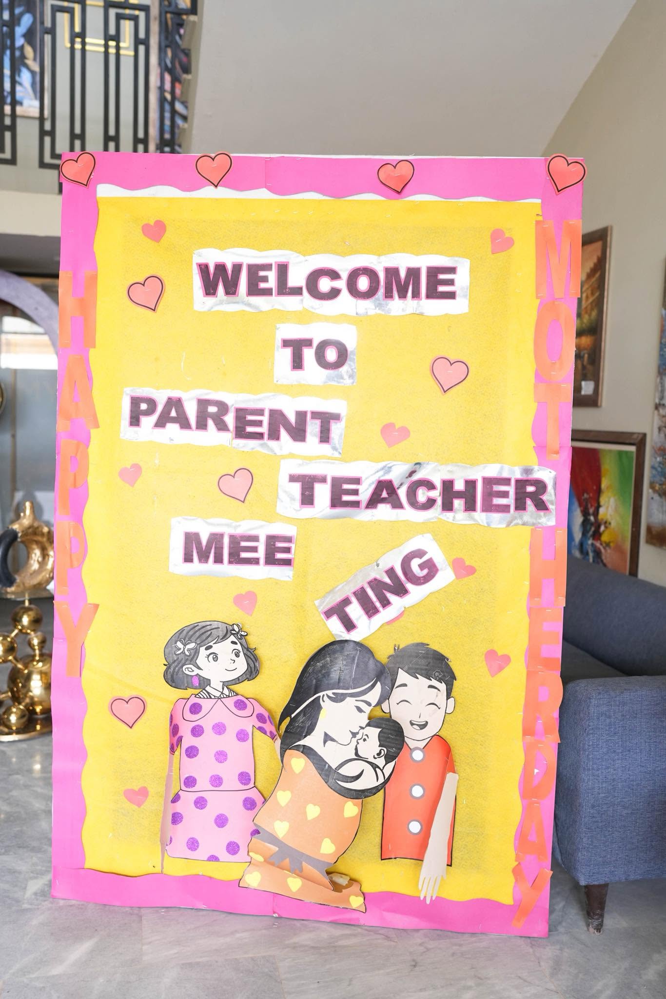 A colourful welcome display prepared for an HPGS parent–teacher meeting