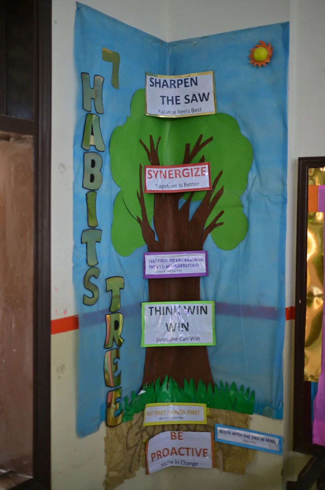 Seven habits tree display showing connected leadership habits