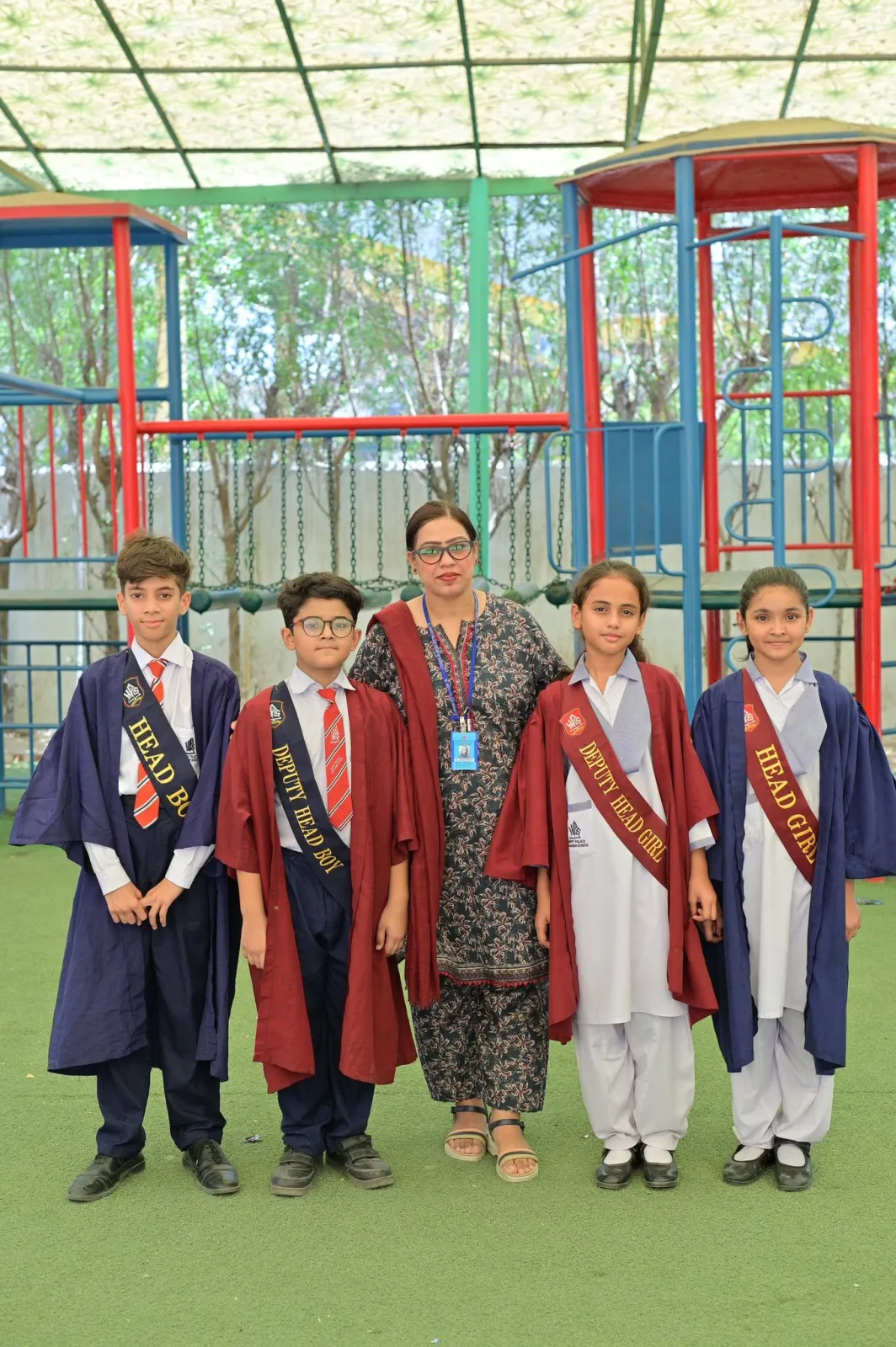 Student leadership team with their teacher at North Eastern Chapter