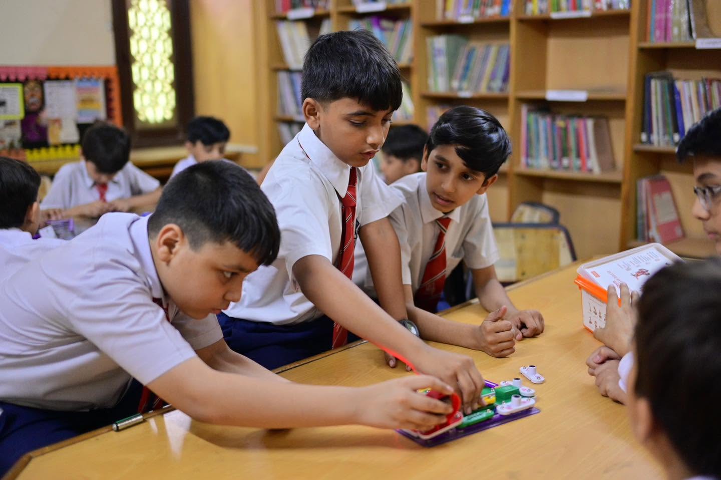 HPGS students working together to test a technology project